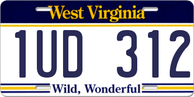 WV license plate 1UD312