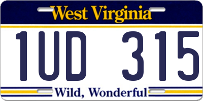 WV license plate 1UD315