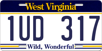 WV license plate 1UD317