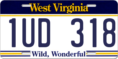 WV license plate 1UD318