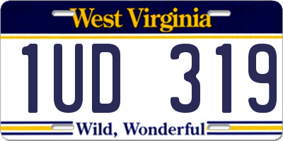 WV license plate 1UD319