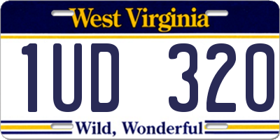 WV license plate 1UD320