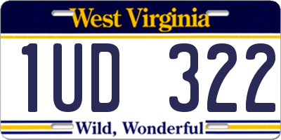 WV license plate 1UD322