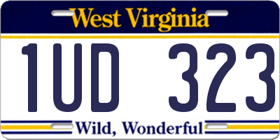 WV license plate 1UD323
