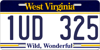 WV license plate 1UD325