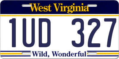 WV license plate 1UD327