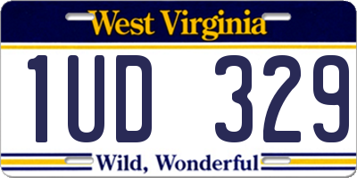 WV license plate 1UD329