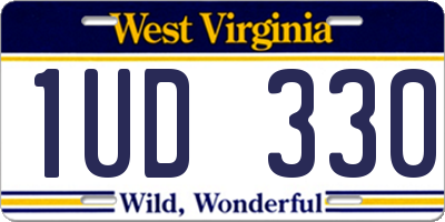 WV license plate 1UD330