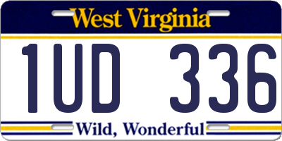 WV license plate 1UD336