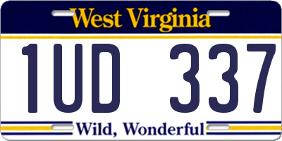 WV license plate 1UD337