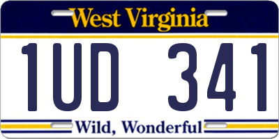 WV license plate 1UD341