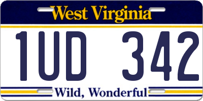 WV license plate 1UD342
