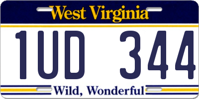 WV license plate 1UD344