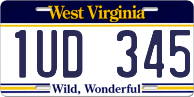 WV license plate 1UD345
