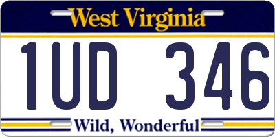 WV license plate 1UD346