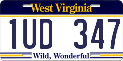 WV license plate 1UD347