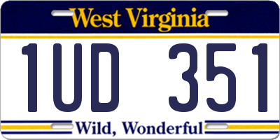 WV license plate 1UD351