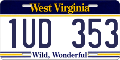 WV license plate 1UD353