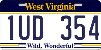 WV license plate 1UD354