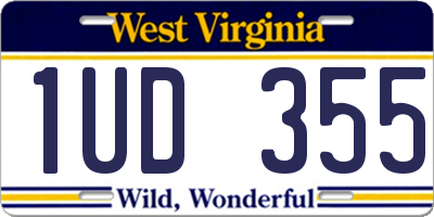 WV license plate 1UD355