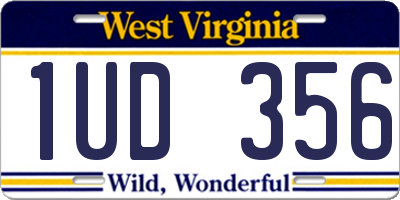 WV license plate 1UD356
