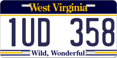 WV license plate 1UD358