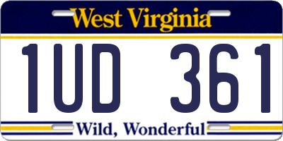 WV license plate 1UD361