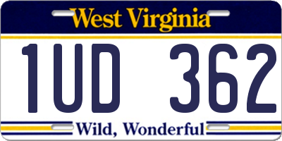 WV license plate 1UD362