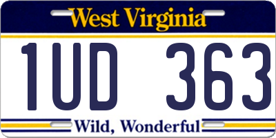 WV license plate 1UD363