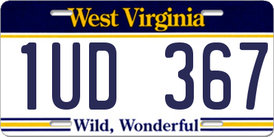 WV license plate 1UD367