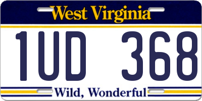 WV license plate 1UD368