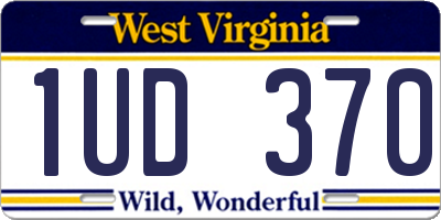 WV license plate 1UD370