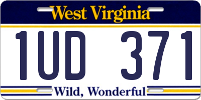 WV license plate 1UD371