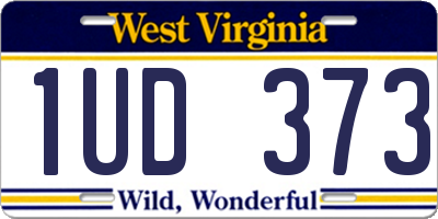 WV license plate 1UD373