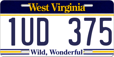WV license plate 1UD375