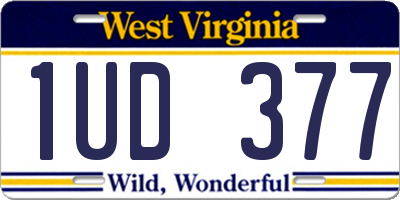 WV license plate 1UD377
