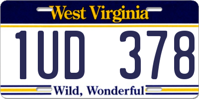 WV license plate 1UD378