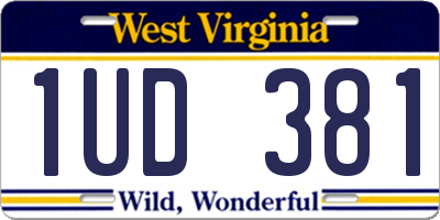 WV license plate 1UD381