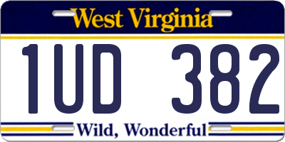 WV license plate 1UD382