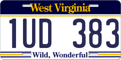 WV license plate 1UD383