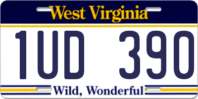 WV license plate 1UD390