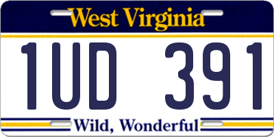 WV license plate 1UD391