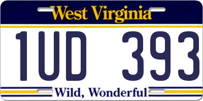 WV license plate 1UD393