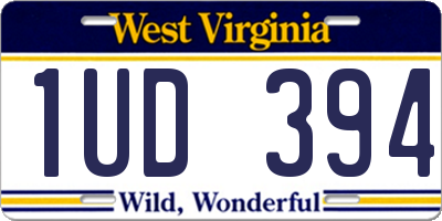 WV license plate 1UD394