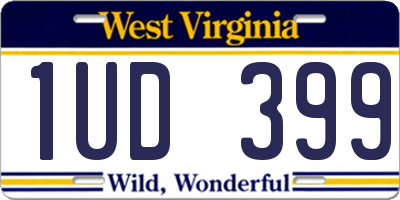 WV license plate 1UD399