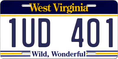 WV license plate 1UD401