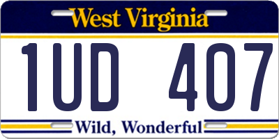 WV license plate 1UD407