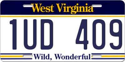 WV license plate 1UD409