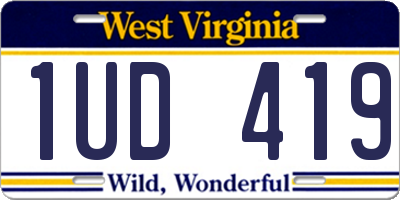 WV license plate 1UD419
