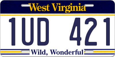 WV license plate 1UD421